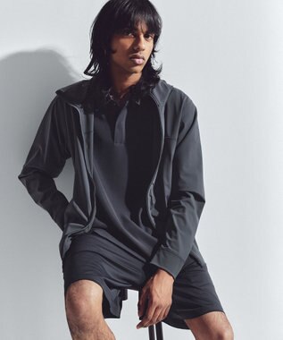 UNFILO MENS ダブルクロス ポロシャツ ブルーグレー