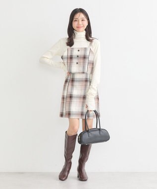 earth music&ecology コットンツイルチェックビスチェ Brown