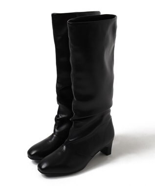 WEGO シャーリングポインテッドロングブーツ ブラック