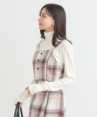 earth music&ecology コットンツイルチェックビスチェ Brown