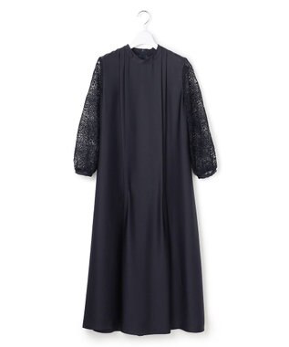 23区 S 【APPLAUDIR】ノーブルサテン リボンブーケレースコンビ ドレス ネイビー系