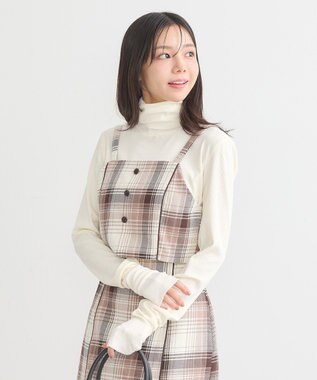 earth music&ecology コットンツイルチェックビスチェ Brown