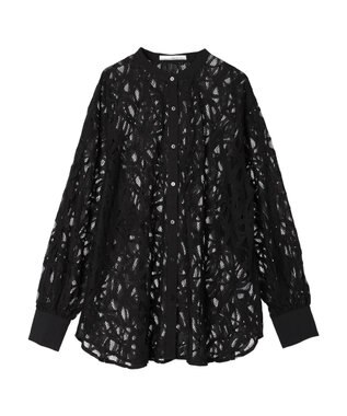 Green Parks ・ＥＬＥＮＣＡＲＥ　ＤＵＥ　レースバンドカラーブラウス Black