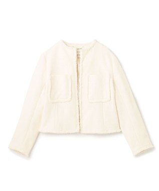 BEIGE， 【S-size】DAHLIA / ツイードジャケット Ecru