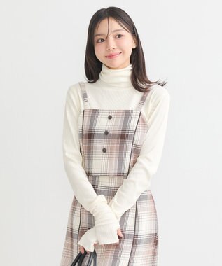 earth music&ecology コットンツイルチェックビスチェ Brown