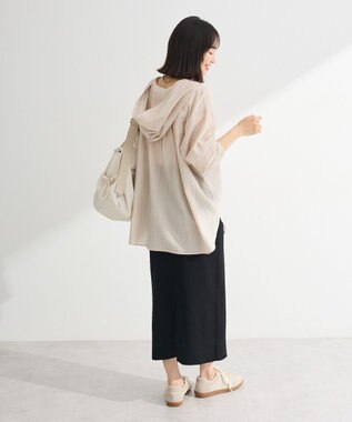 Green Parks シアーフードシャツ Beige