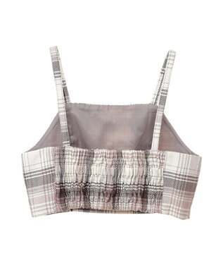 earth music&ecology コットンツイルチェックビスチェ Brown