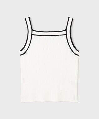 GRACE CONTINENTAL バイカラーリブニットトップ ホワイト