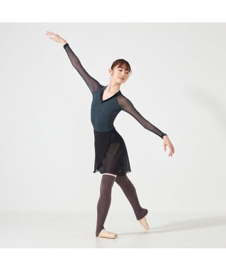 Chacott ◎【Nela ライン】ロングスリーブレオタード ボトルグリーン