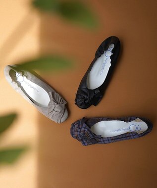 nouvelleRobe Oū 新色追加【本革・高反発】Heel Round Ribbon ヒールパンプス ベージュメタリック