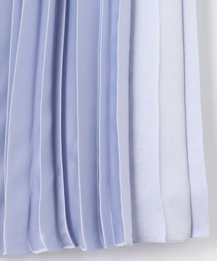 自由区 【WEB限定・洗える】ロイヤルサテンプリーツ スカート サックス