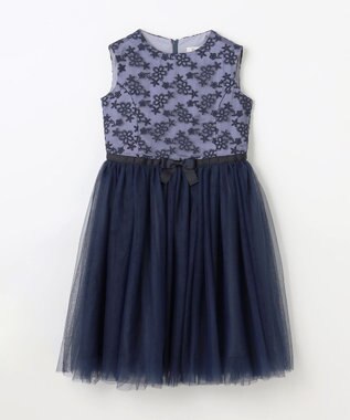 組曲 KIDS 【150-160㎝】ブルーミングフラワー ドレス ネイビー