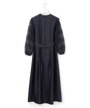23区 S 【APPLAUDIR】ノーブルサテン リボンブーケレースコンビ ドレス ネイビー系