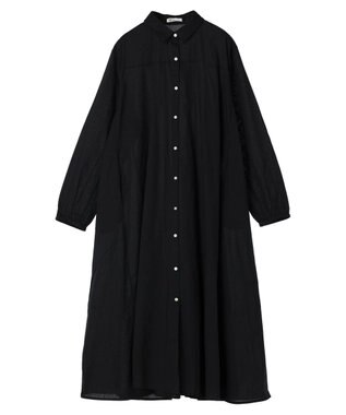 CRAFT STANDARD BOUTIQUE インド綿Ａラインシャツワンピース Black