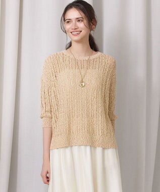 23区 【SLOW/一部店舗限定】エンブロイダリープルオーバー サマー ニット タンジェリン