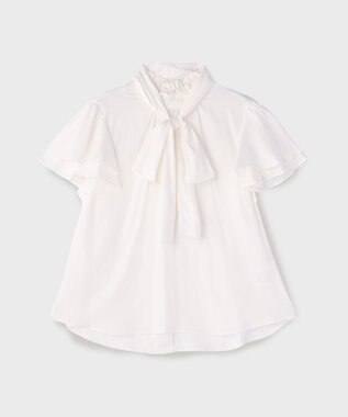 GRACE CONTINENTAL フリルボウタイブラウス ホワイト