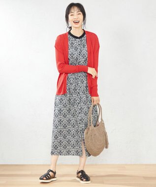 ANY 【UVケア】ミドルレングス カーディガン レッド