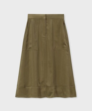 Paul Smith サテン ミリタリー スカート カーキ