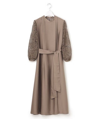 23区 L 【APPLAUDIR】ノーブルサテン リボンブーケレースコンビ ドレス