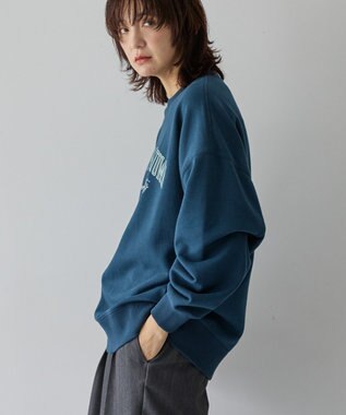 AMERICAN HOLIC 手書き風カレッジロゴ裏毛プルオーバー Navy