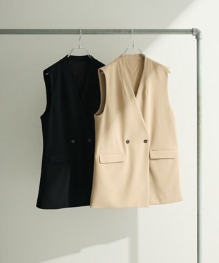 Green Parks Ｏ．洗えてストレッチ　Ｗボタンベスト Black