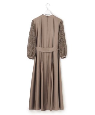23区 S 【APPLAUDIR】ノーブルサテン リボンブーケレースコンビ ドレス ブラウン系
