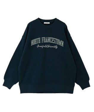 AMERICAN HOLIC 手書き風カレッジロゴ裏毛プルオーバー Navy