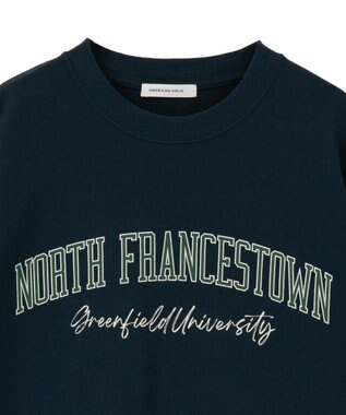 AMERICAN HOLIC 手書き風カレッジロゴ裏毛プルオーバー Navy