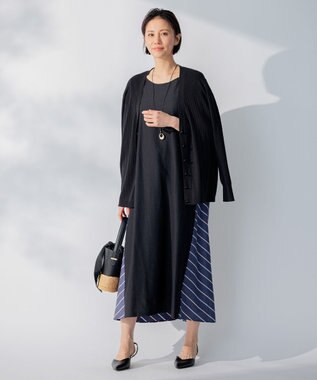 自由区 【洗える】コンビネーションシャーティング ワンピース ブラック系1