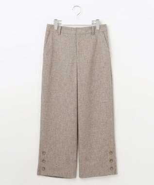 J.PRESS LADIES T/W シャブレーツイル セミワイド パンツ ベージュ系