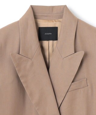 JOSEPH ストレッチリネンコットン　ダブルブレステッドジャケット Frozen Mocha