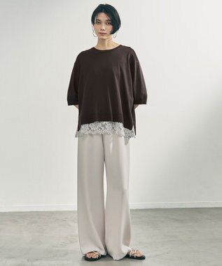 UNFILO L スゴ機能美ニット ハーフスリーブ ブラウン