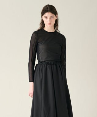 GRACE CONTINENTAL チュールシアートップ ブラック