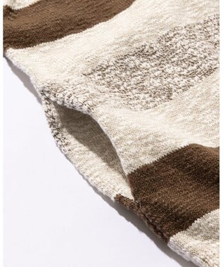 JOSEPH ABBOUD MOUNTAIN 【イタリア糸使用】 コットンスラブボーダー Vネック カーディガン ベージュ系2