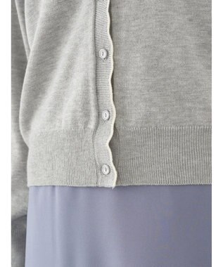 earth music&ecology ちびスカラップカーディガン Light Gray