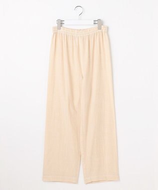 自由区 【WEB限定】オーガニックコットンパジャマ イエローストライプ×ブルー