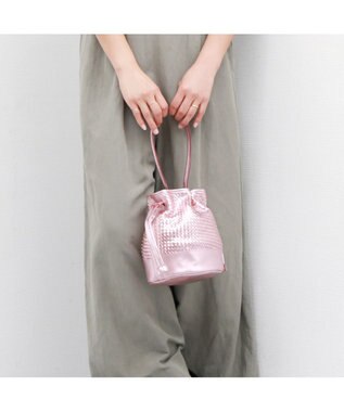 UNBILLION 【テレビ ドラマ着用アイテム】ペルケ perche / レザーメッシュ2wayバゲットバッグ ピンク