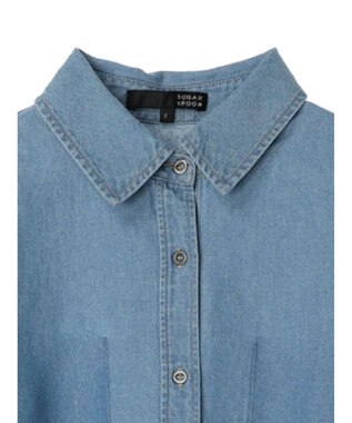Green Parks ・ＳＵＧＡＲ　ＳＰＯＯＮ　クロップドデニムシャツ Light Indigo