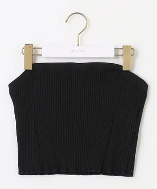 ANY SIS 【洗える】ニットリブ ビスチェ ブラック