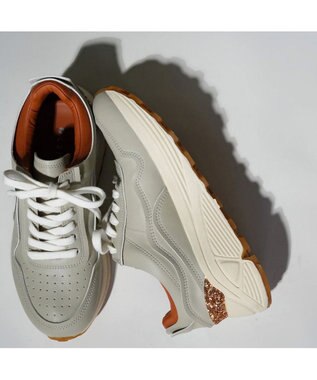 MODE ET JACOMO <carino>グリッター厚底スニーカー ライトグレー