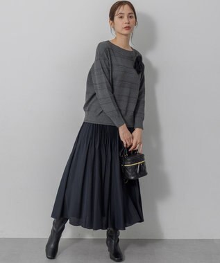 組曲 S 編み柄ディテールニット グレー系