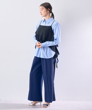 YECCA VECCA アシメラッフルオーバーキャミ Black