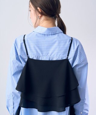 YECCA VECCA アシメラッフルオーバーキャミ Black