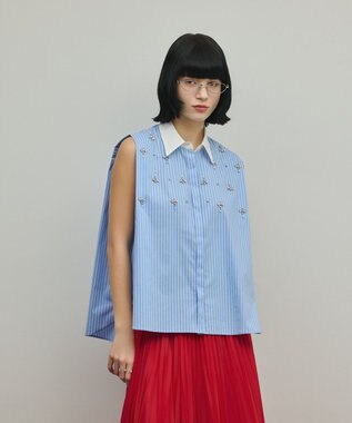 GRACE CONTINENTAL ビジューノースリーブシャツ