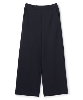 UNFILO L 【ウエストゴム/美シルエット/15サイズ展開】BEAUTY MOVE ワイドストレートパンツ ネイビー