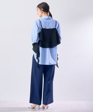 YECCA VECCA アシメラッフルオーバーキャミ Black