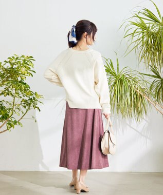 Tiaclasse L 【洗える】大人上品なコーデュロイフレアスカート ピンク