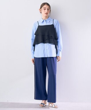 YECCA VECCA アシメラッフルオーバーキャミ Black