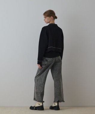 GRACE CONTINENTAL カーブデニムパンツ グレー