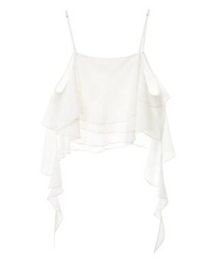 YECCA VECCA アシメラッフルオーバーキャミ White
